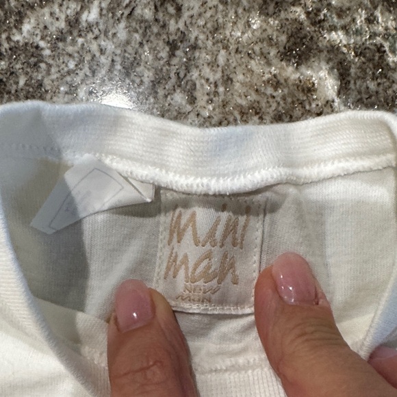 Cream and Blue Kids Matching Set 18 Months Mini Man Italian Designer - Picture 2 of 4